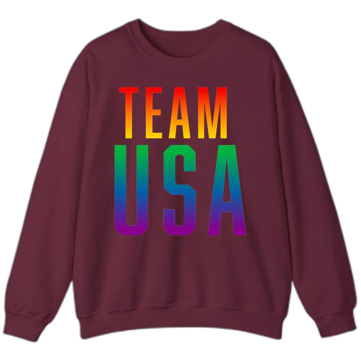 Team USA Rainbow Pride Sweatshirt in Maroon