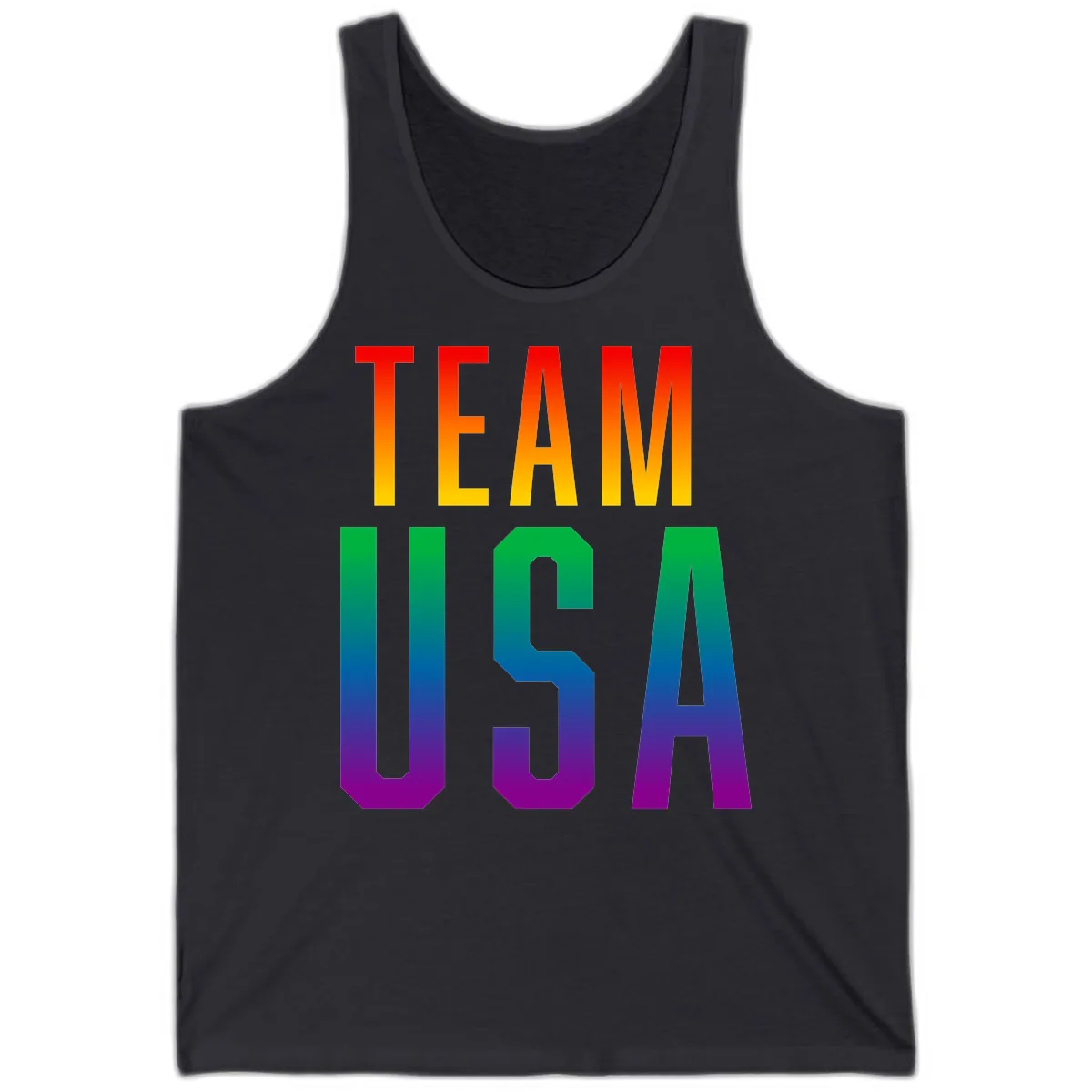 Team USA Rainbow Pride Tank in Dark Grey