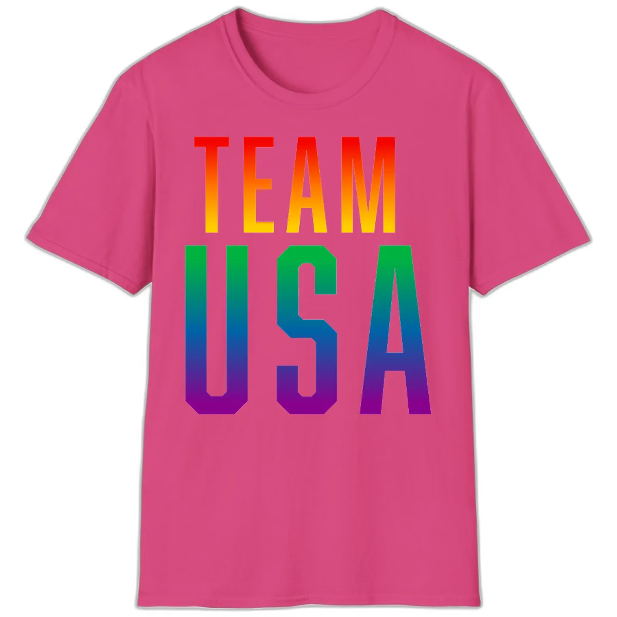 Team USA Rainbow Pride T-Shirt in Heliconia