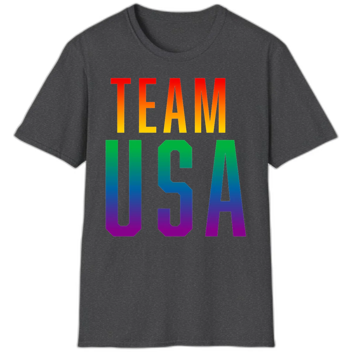 Team USA Rainbow Pride T-Shirt in Dark Heather