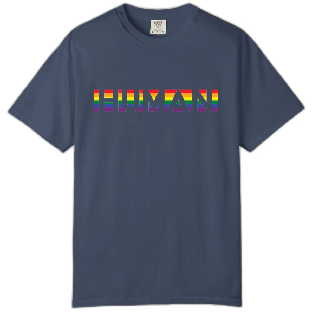 Rainbow Pride Letters Comfort Color in Midnight