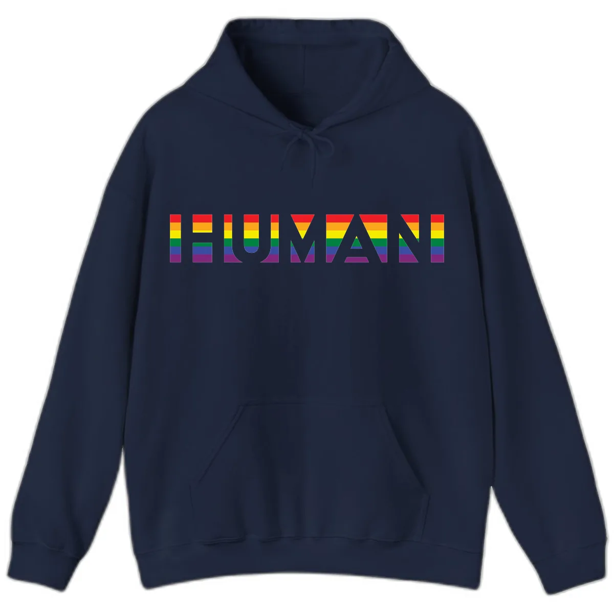Rainbow Pride Letters Hoodie in Navy