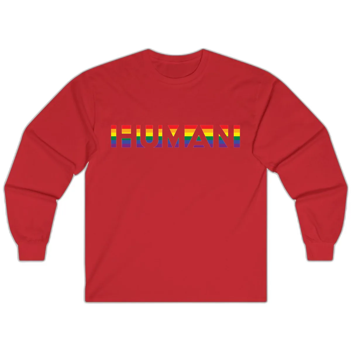Rainbow Pride Letters Long Sleeve in Red