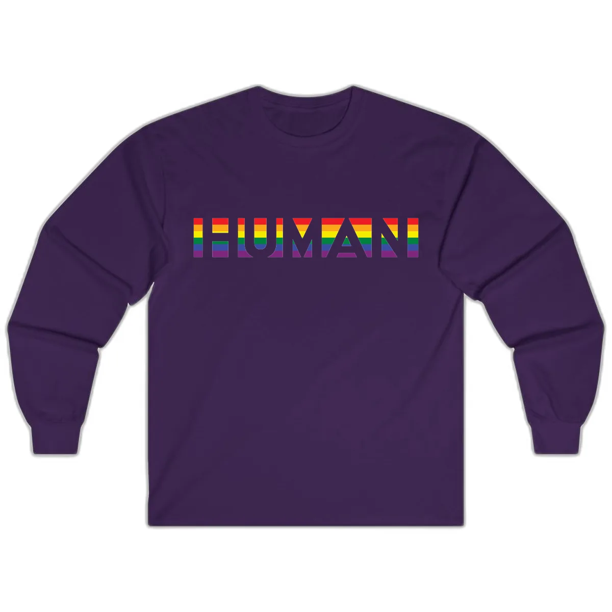 Rainbow Pride Letters Long Sleeve in Purple