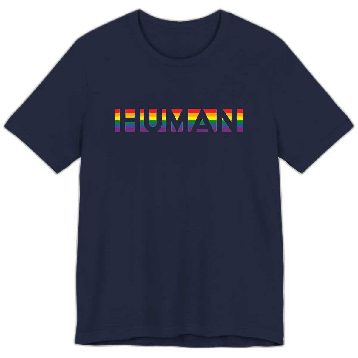 Rainbow Pride Letters Premium T-Shirt in Navy
