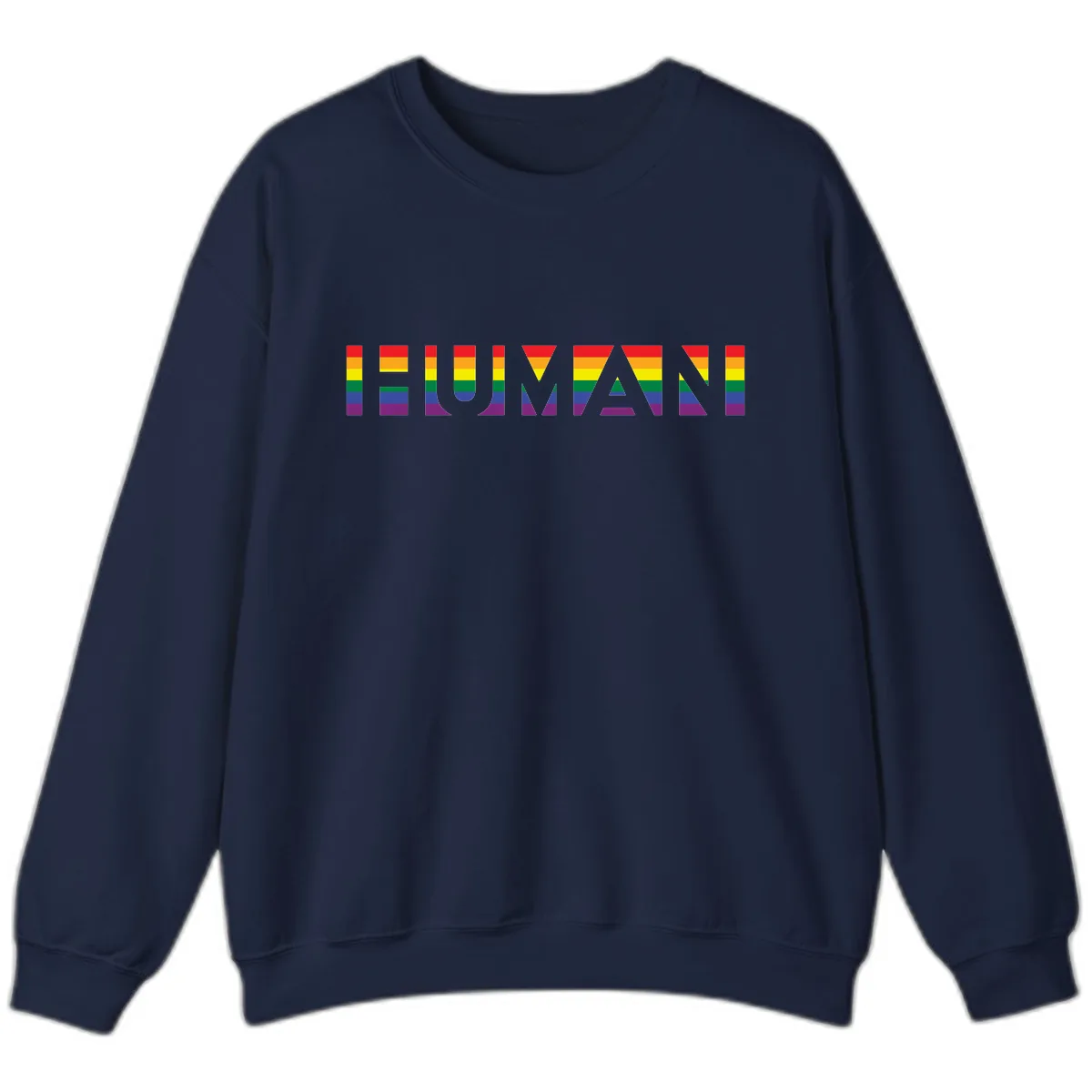 Rainbow Pride Letters Sweatshirt in Navy
