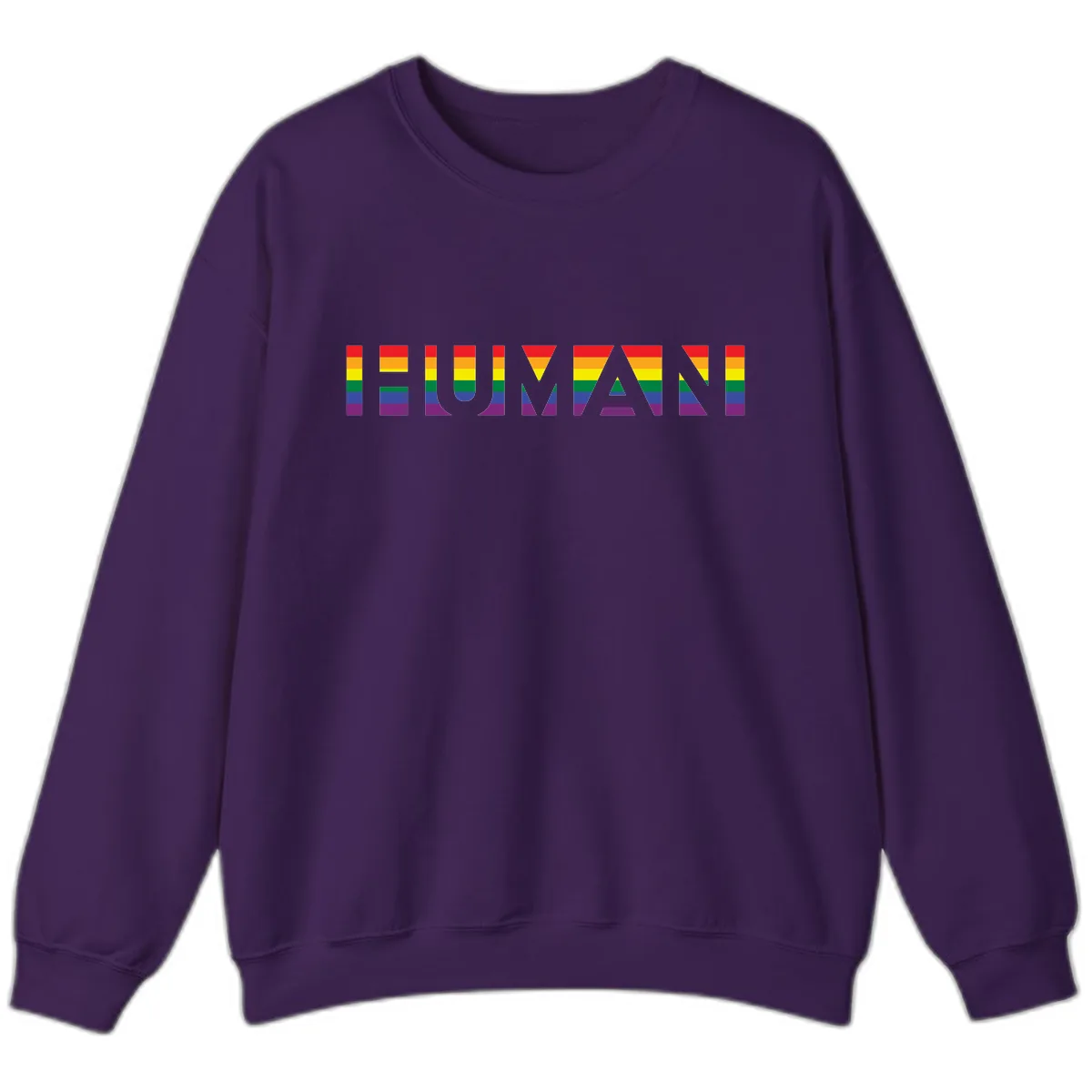 Rainbow Pride Letters Sweatshirt in Purple