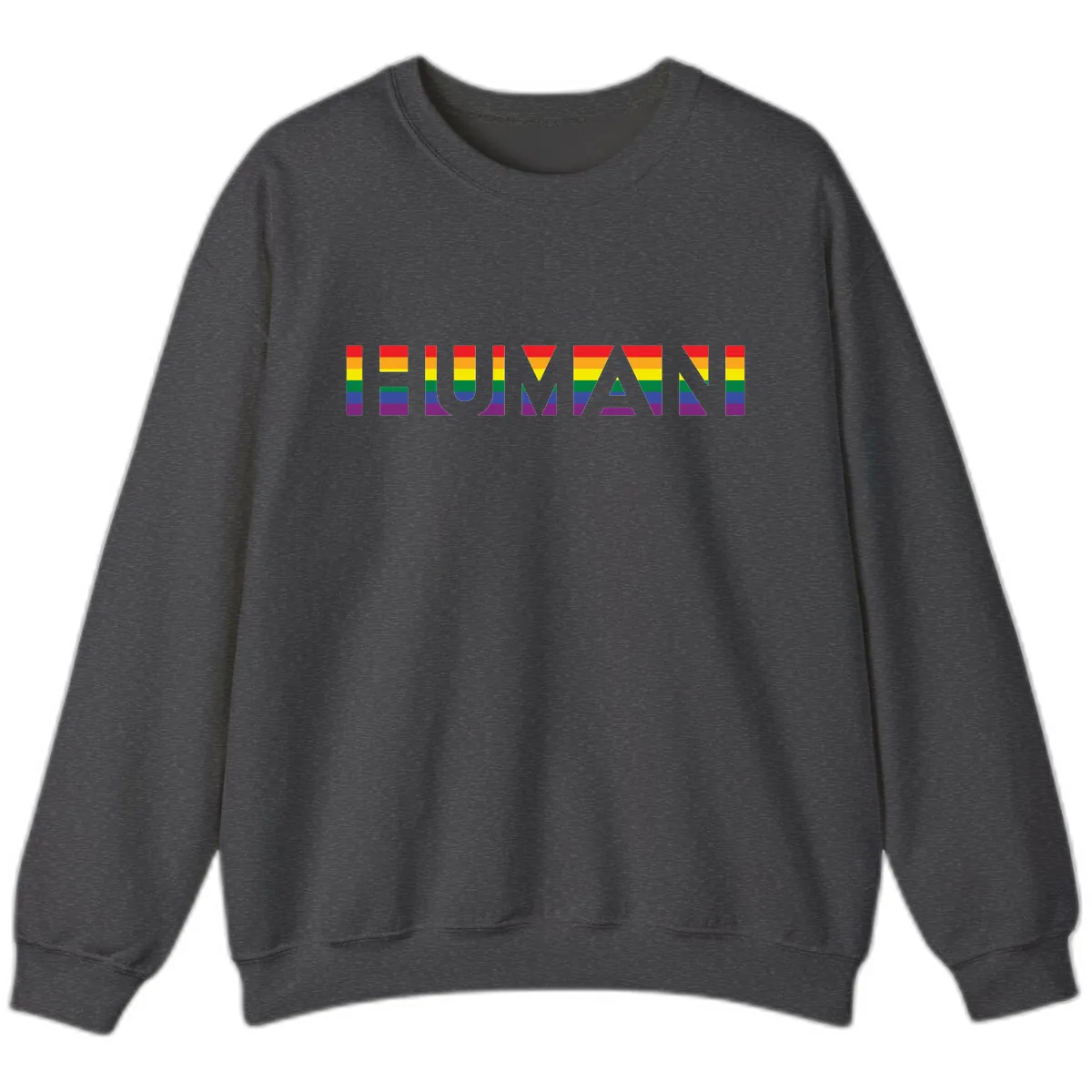 Rainbow Pride Letters Sweatshirt in Dark Heather