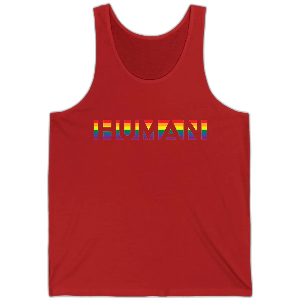 Rainbow Pride Letters Tank in Red