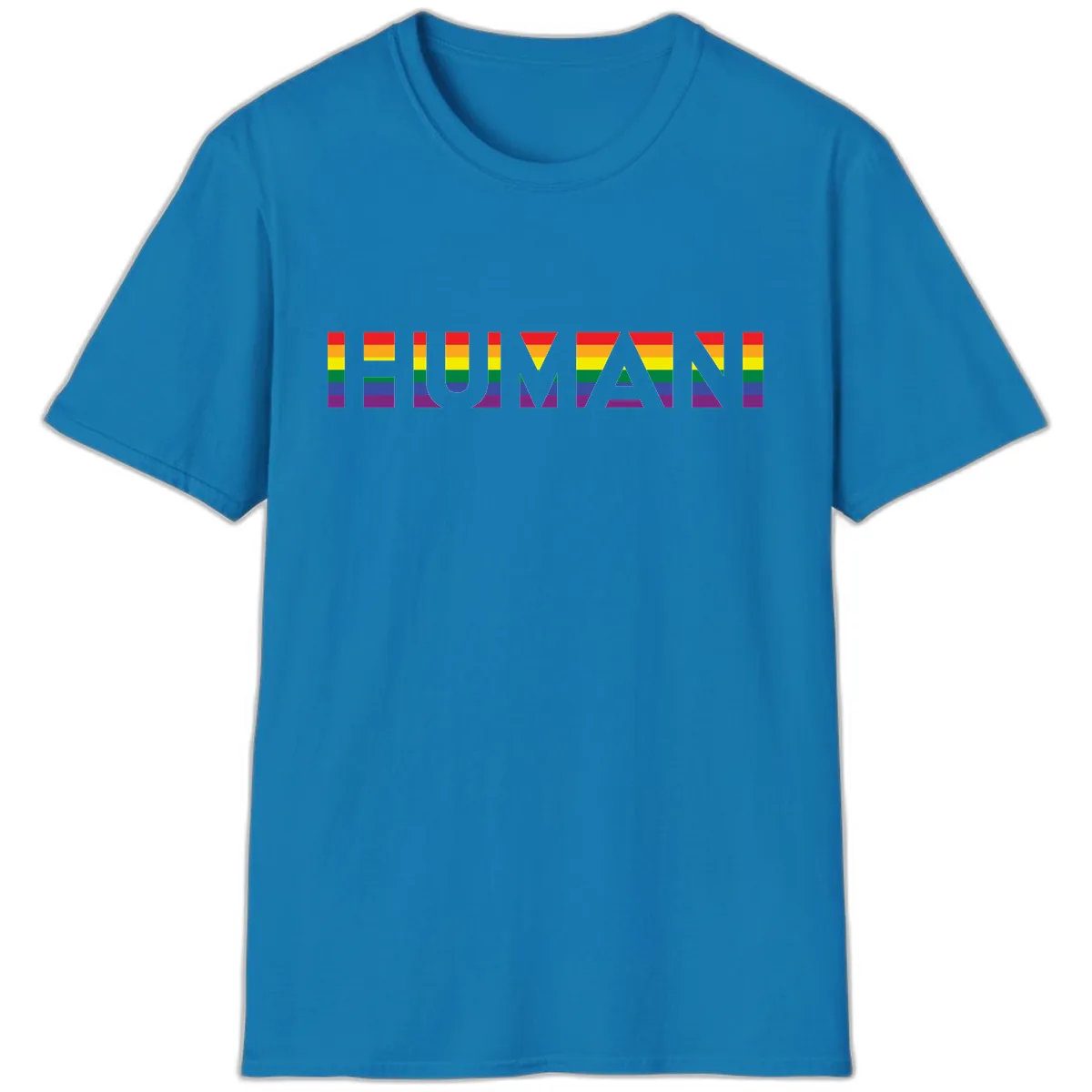 Rainbow Pride Letters T-Shirt in Sapphire