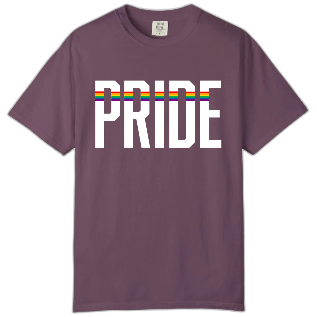 Pride Rainbow Stripes Comfort Color in Berry