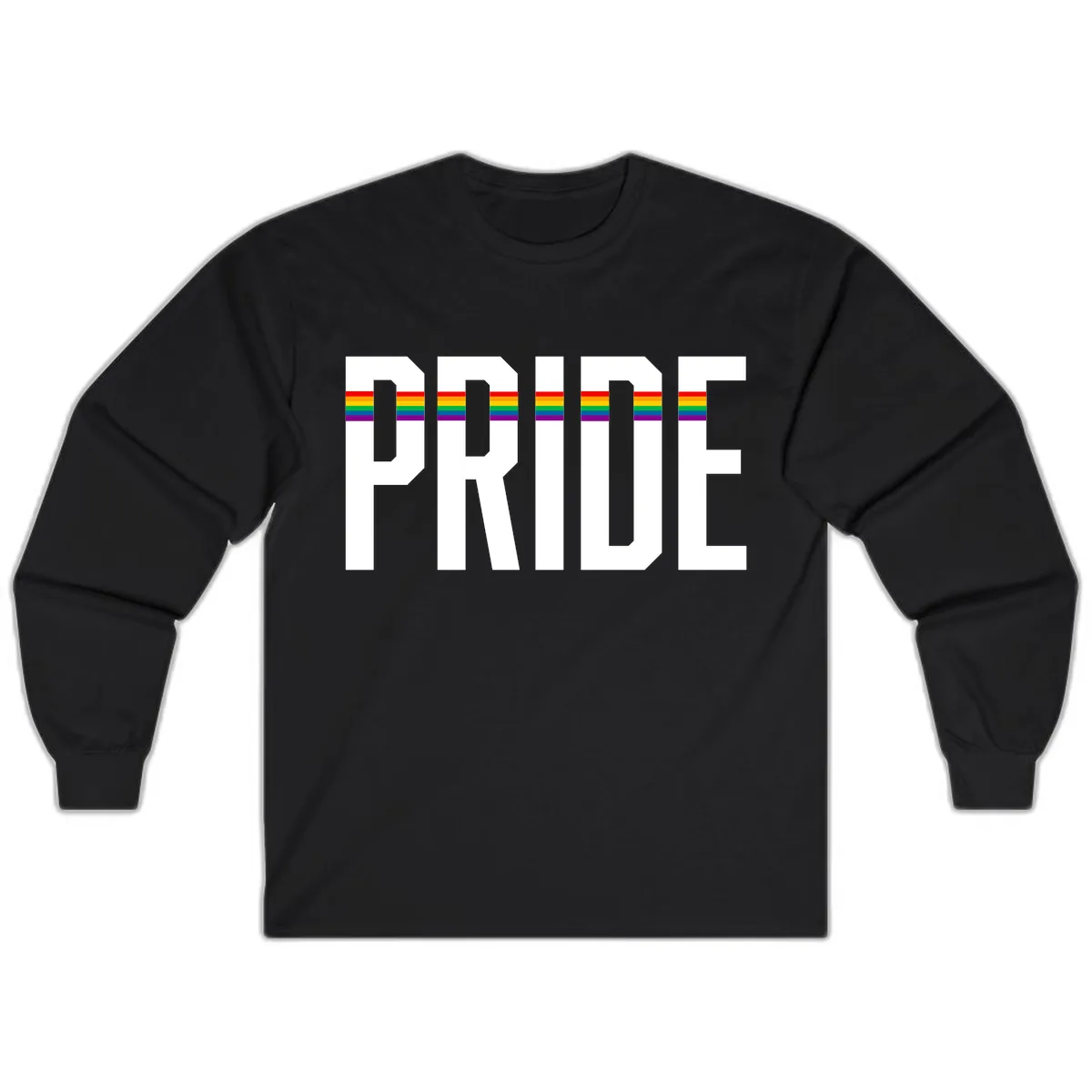 Pride Rainbow Stripes Long Sleeve in Black