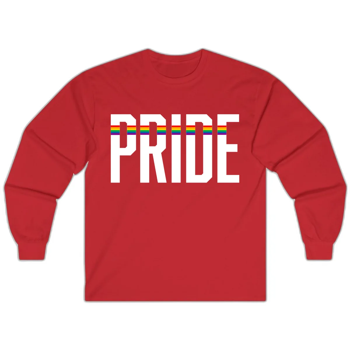 Pride Rainbow Stripes Long Sleeve in Red
