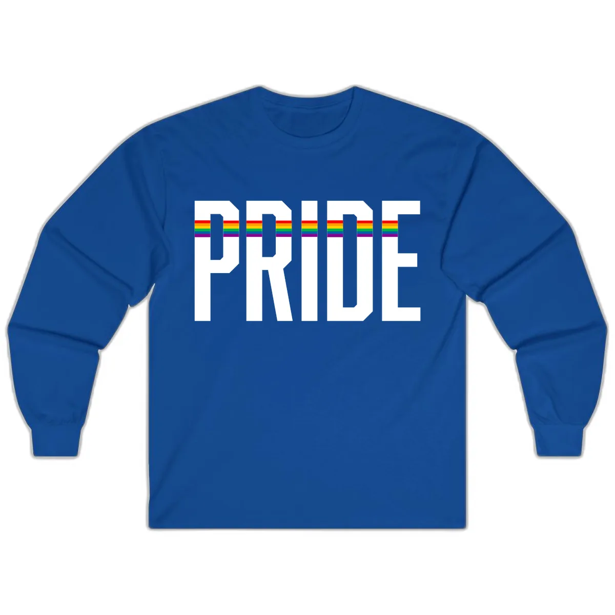 Pride Rainbow Stripes Long Sleeve in Royal
