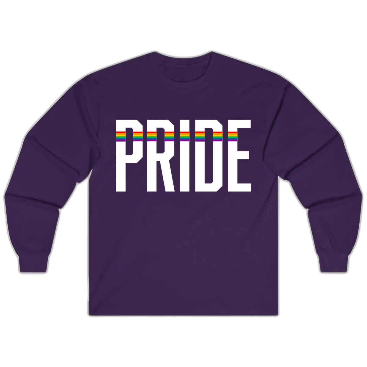 Pride Rainbow Stripes Long Sleeve in Purple