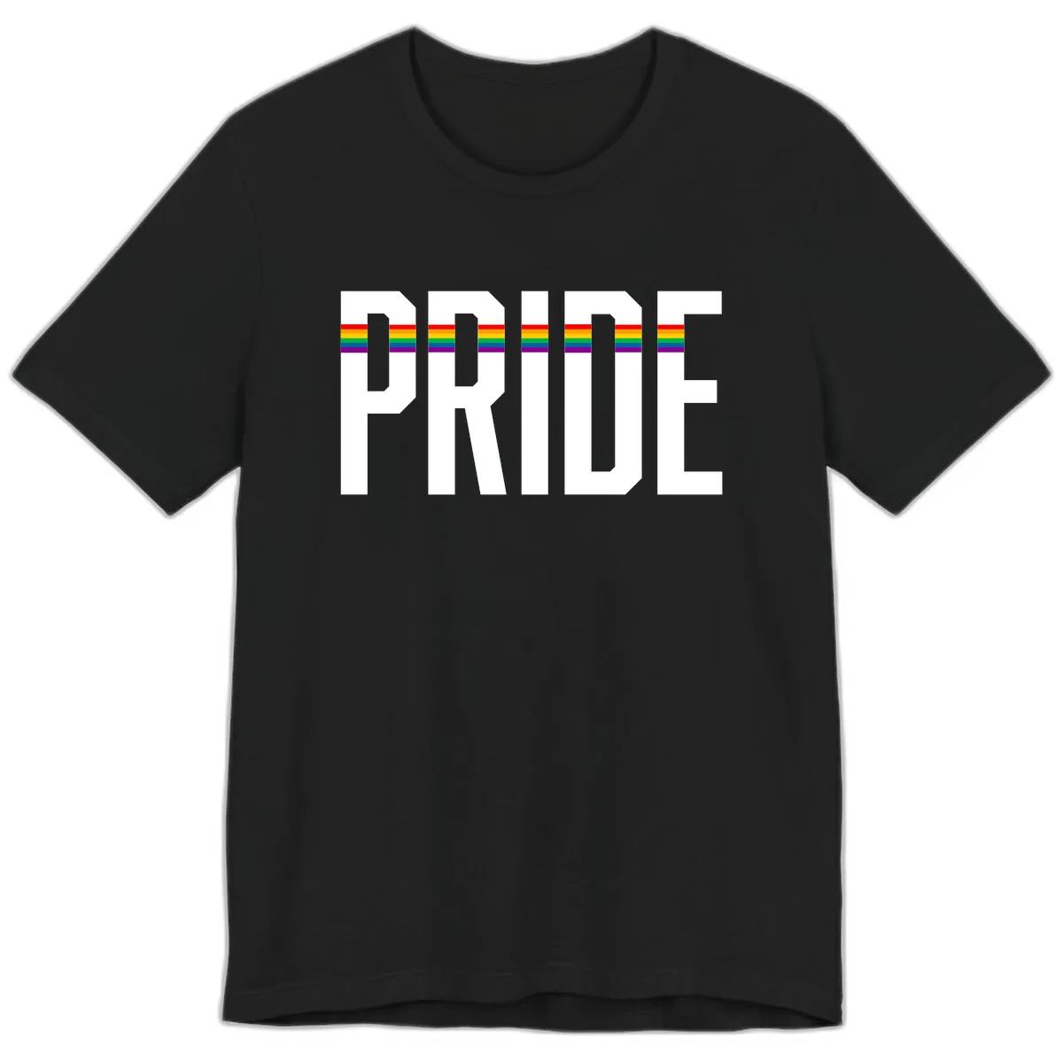 Pride Rainbow Stripes Premium T-Shirt in Black