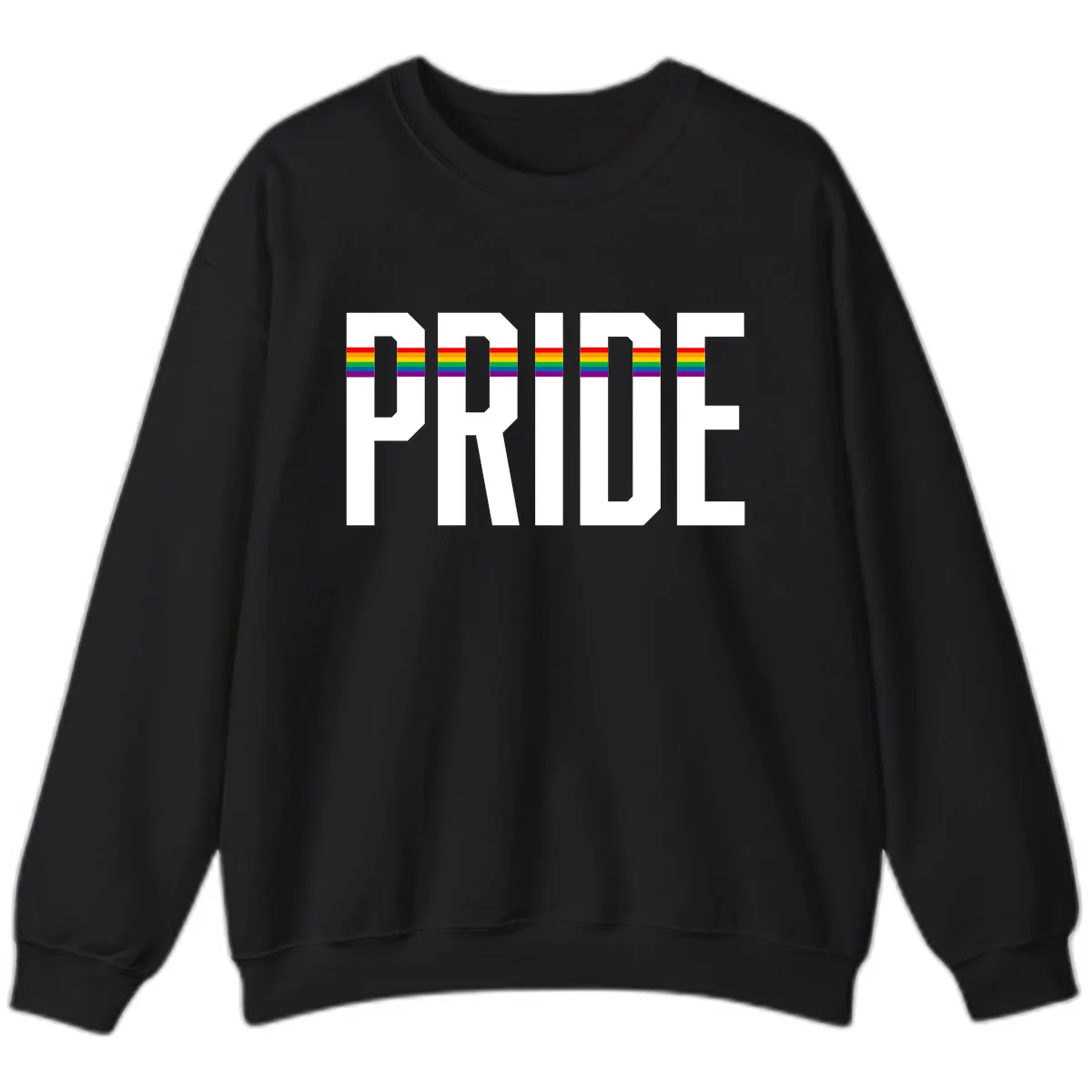 Pride Rainbow Stripes Sweatshirt in Black