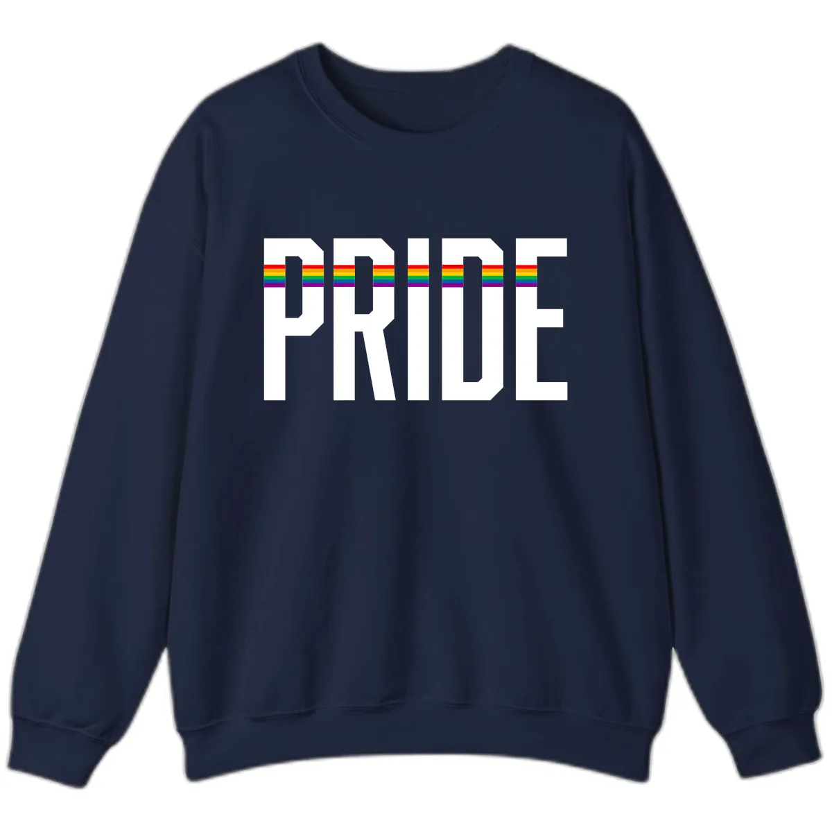 Pride Rainbow Stripes Sweatshirt in Navy
