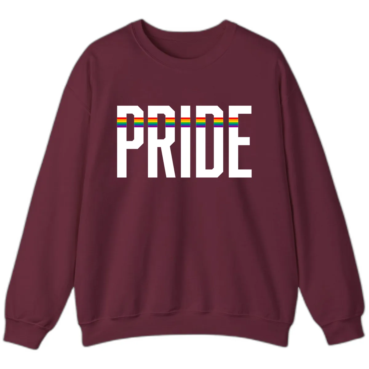 Pride Rainbow Stripes Sweatshirt in Maroon