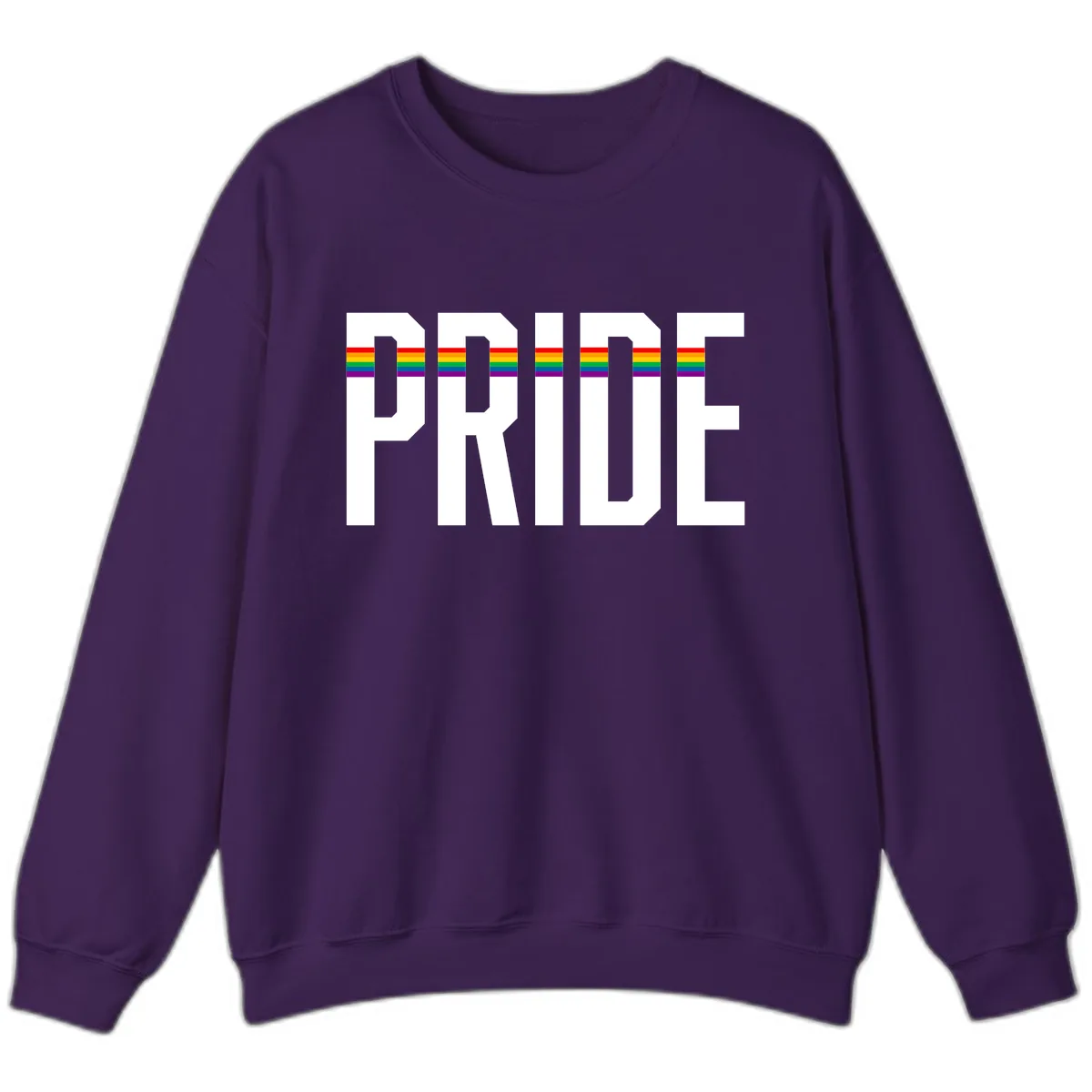 Pride Rainbow Stripes Sweatshirt in Purple