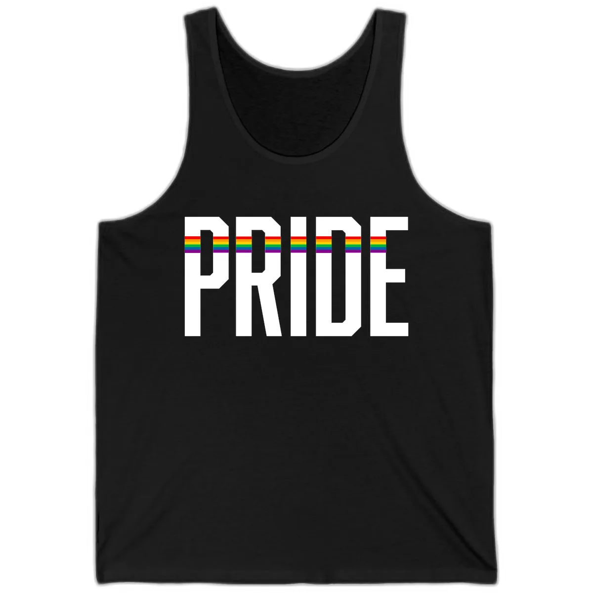 Pride Rainbow Stripes Tank in Black