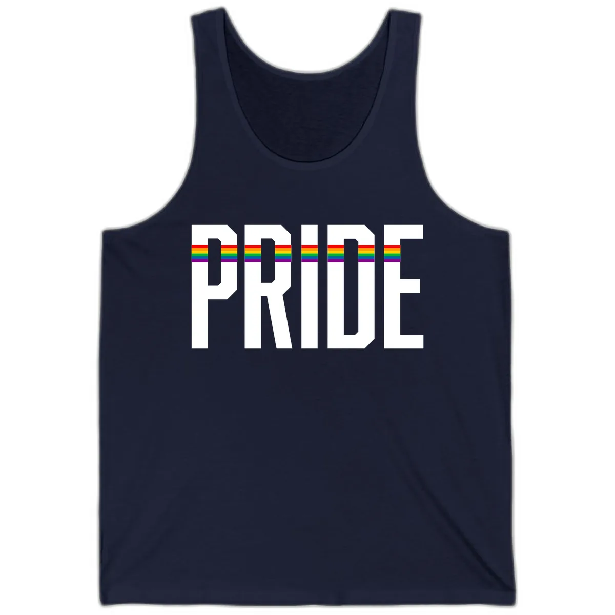 Pride Rainbow Stripes Tank in Navy