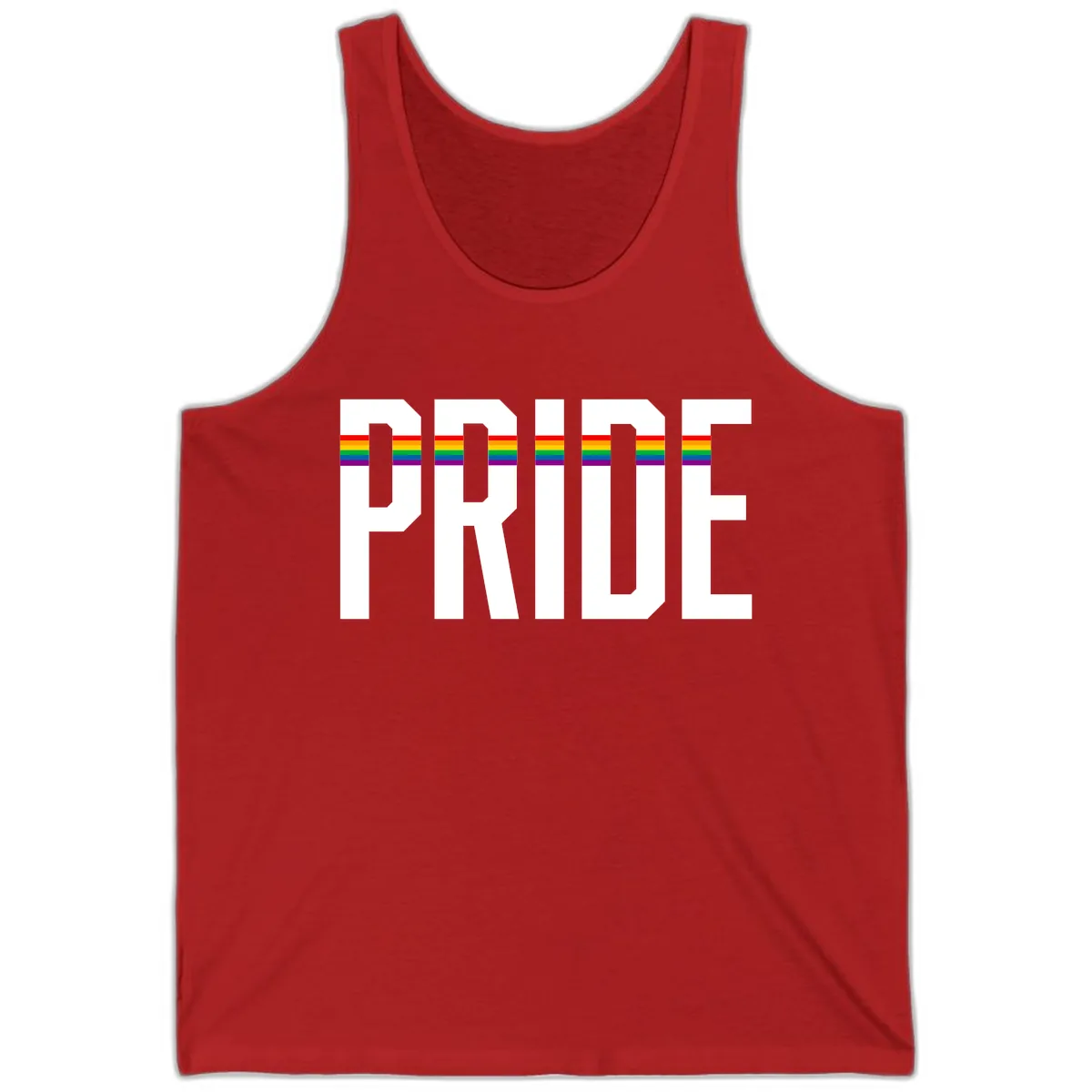 Pride Rainbow Stripes Tank in Red