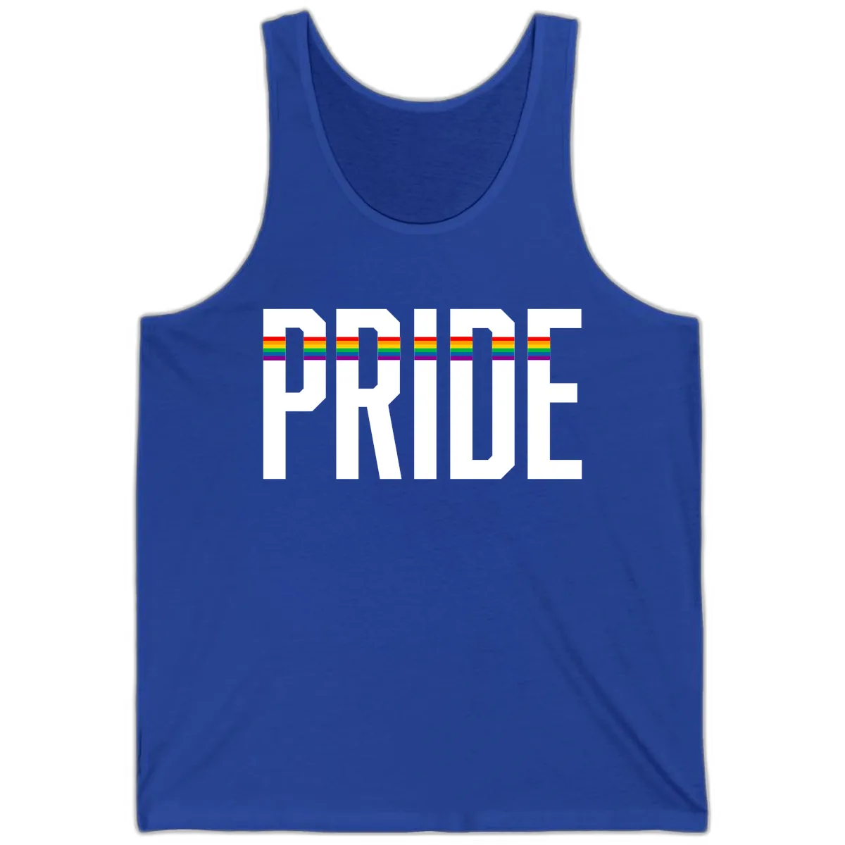 Pride Rainbow Stripes Tank in True Royal