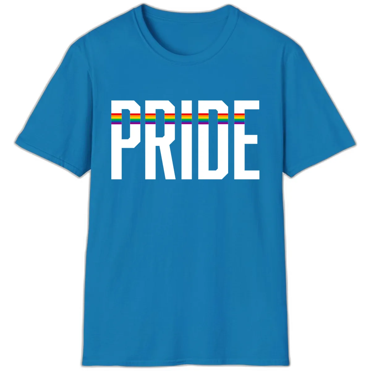 Pride Rainbow Stripes T-Shirt in Sapphire