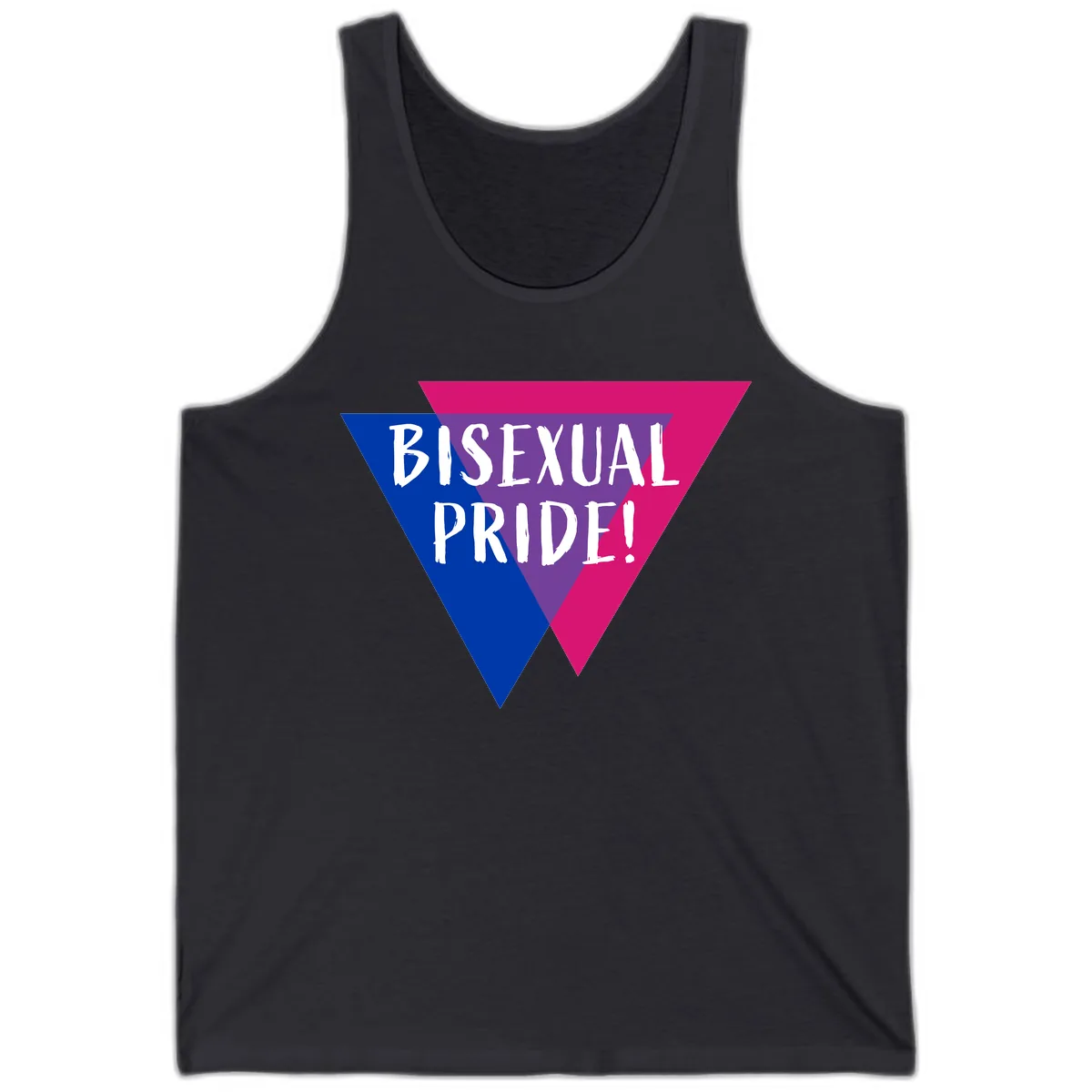 Bisexual Pride Tank in Dark Grey