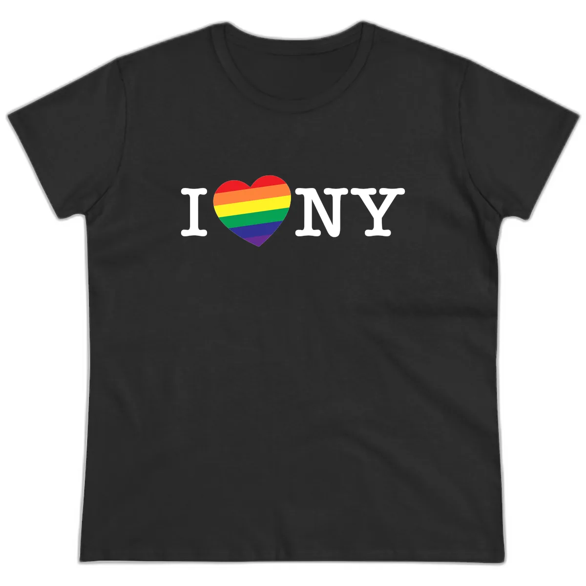 I Love New York Pride Ladies Tee in Black