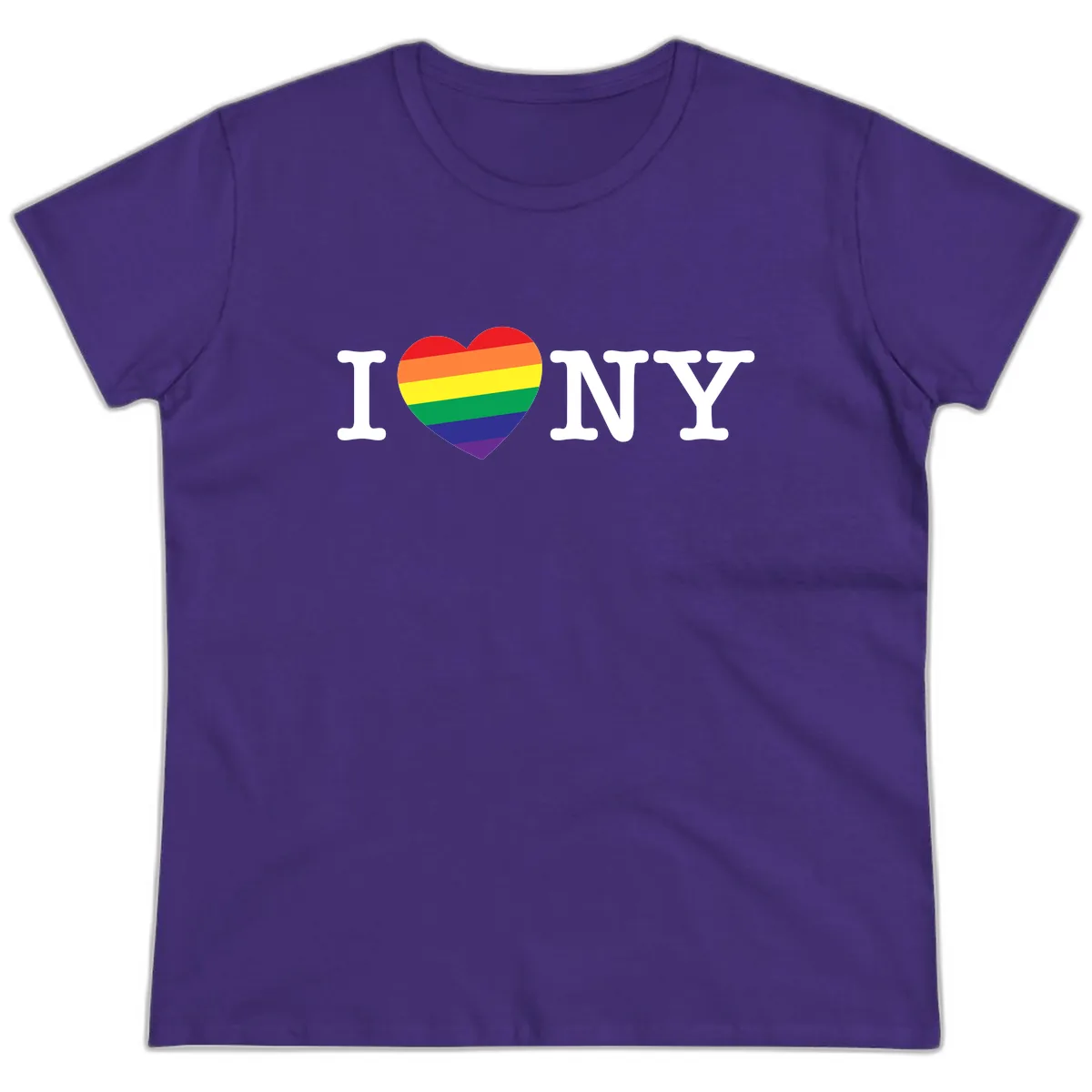 I Love New York Pride Ladies Tee in Purple