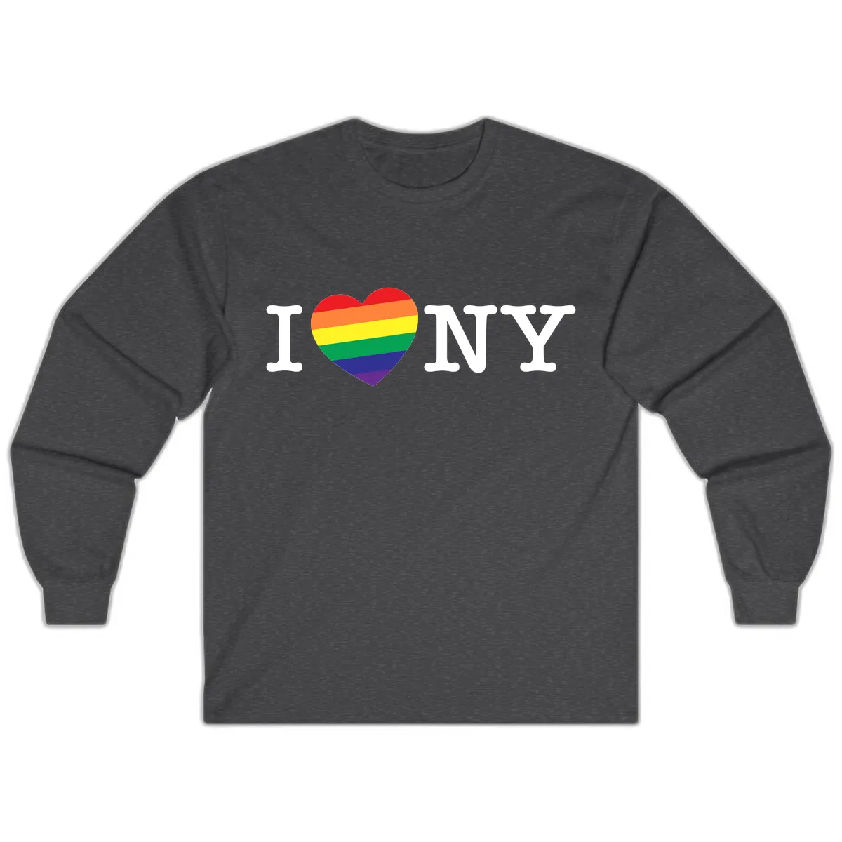 I Love New York Pride Long Sleeve in Dark Heather
