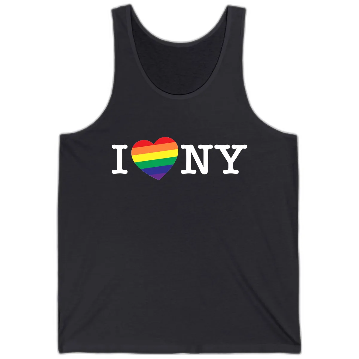 I Love New York Pride Tank in Dark Grey