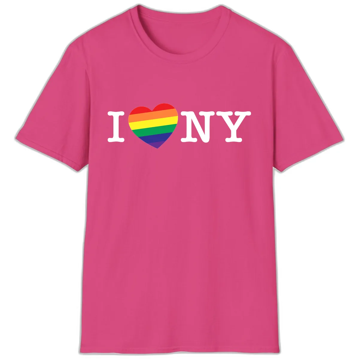 I Love New York Pride T-Shirt in Heliconia