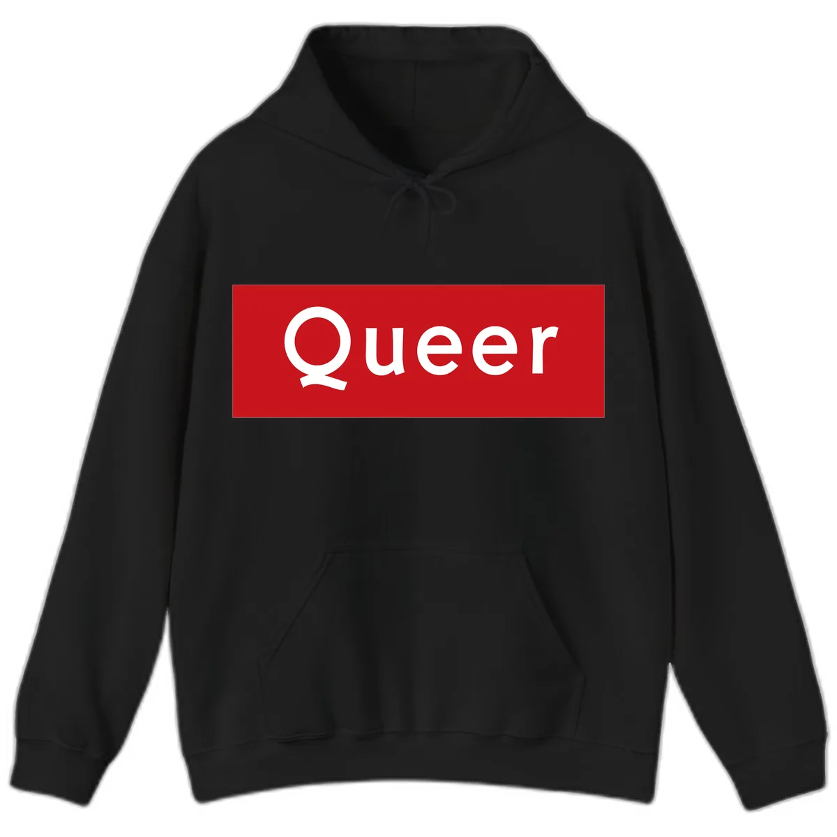 Queer Pride Statement Hoodie in Black