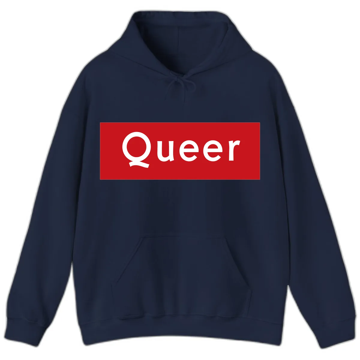 Queer Pride Statement Hoodie in Navy