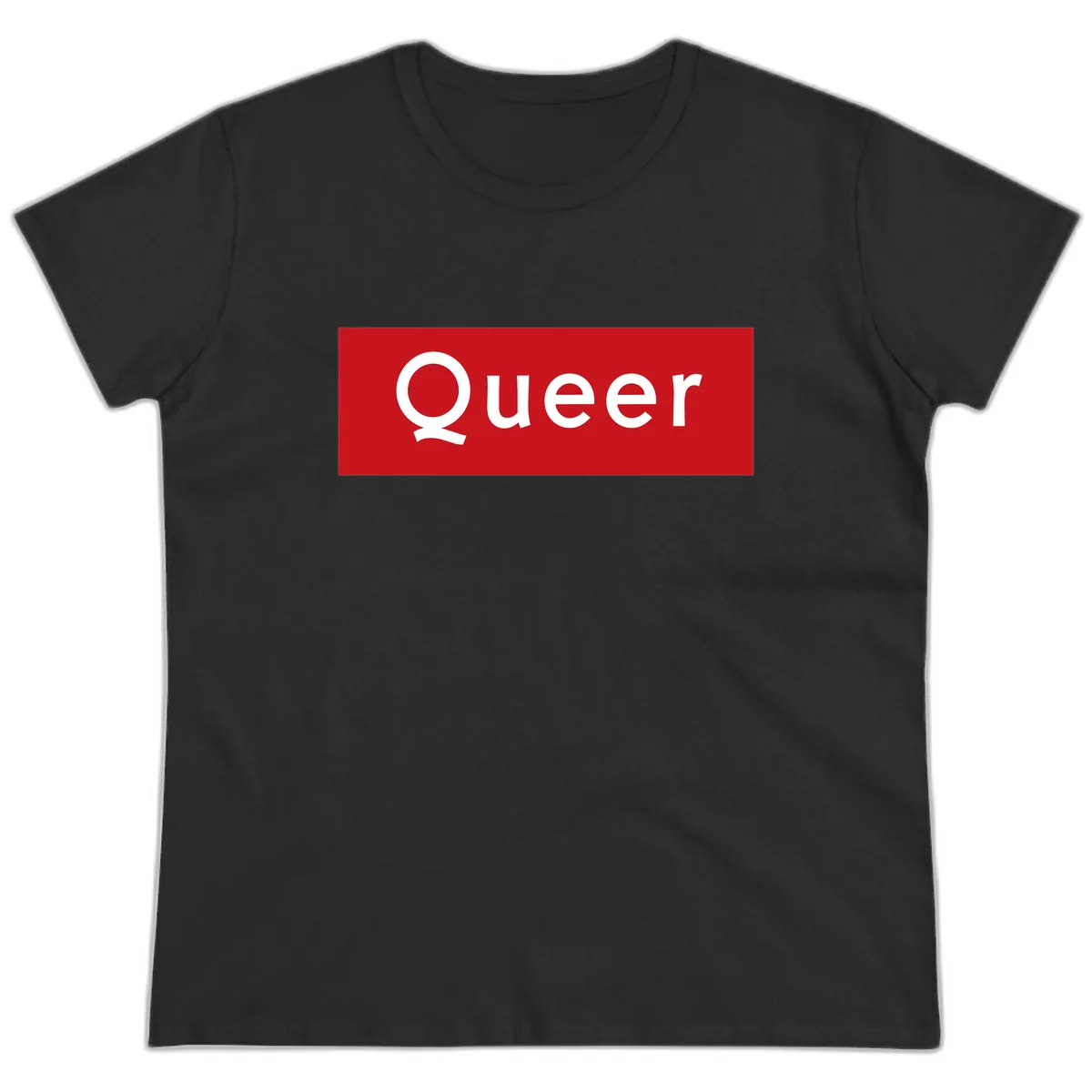 Queer Pride Statement Ladies Tee in Black