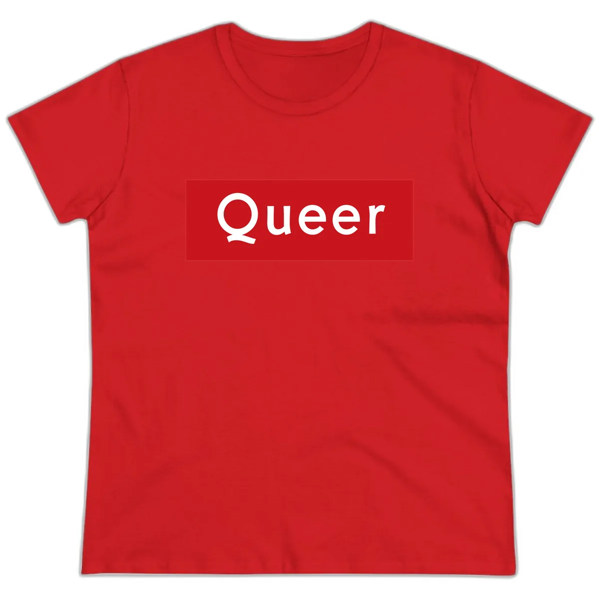 Queer Pride Statement Ladies Tee in Red