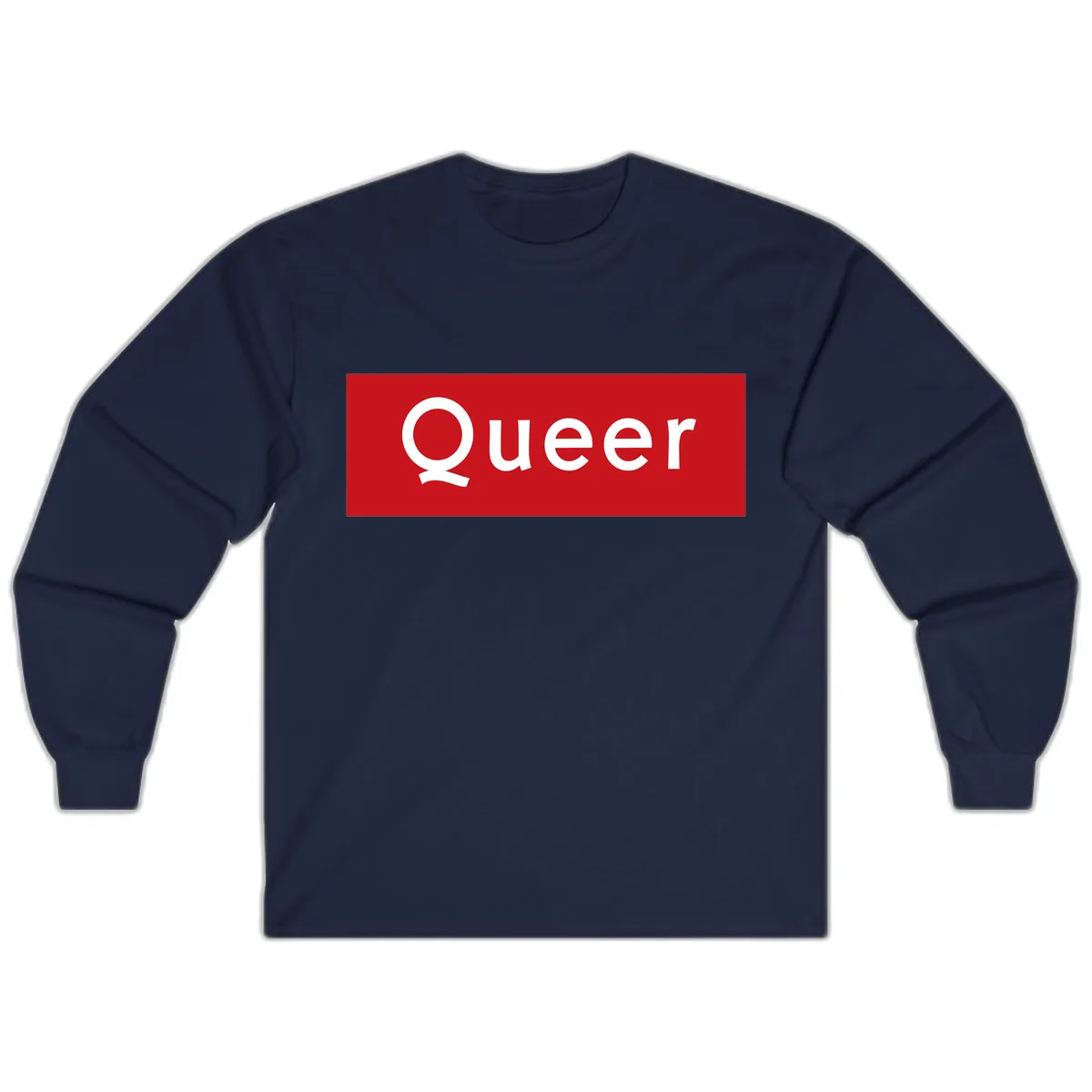 Queer Pride Statement Long Sleeve in Navy