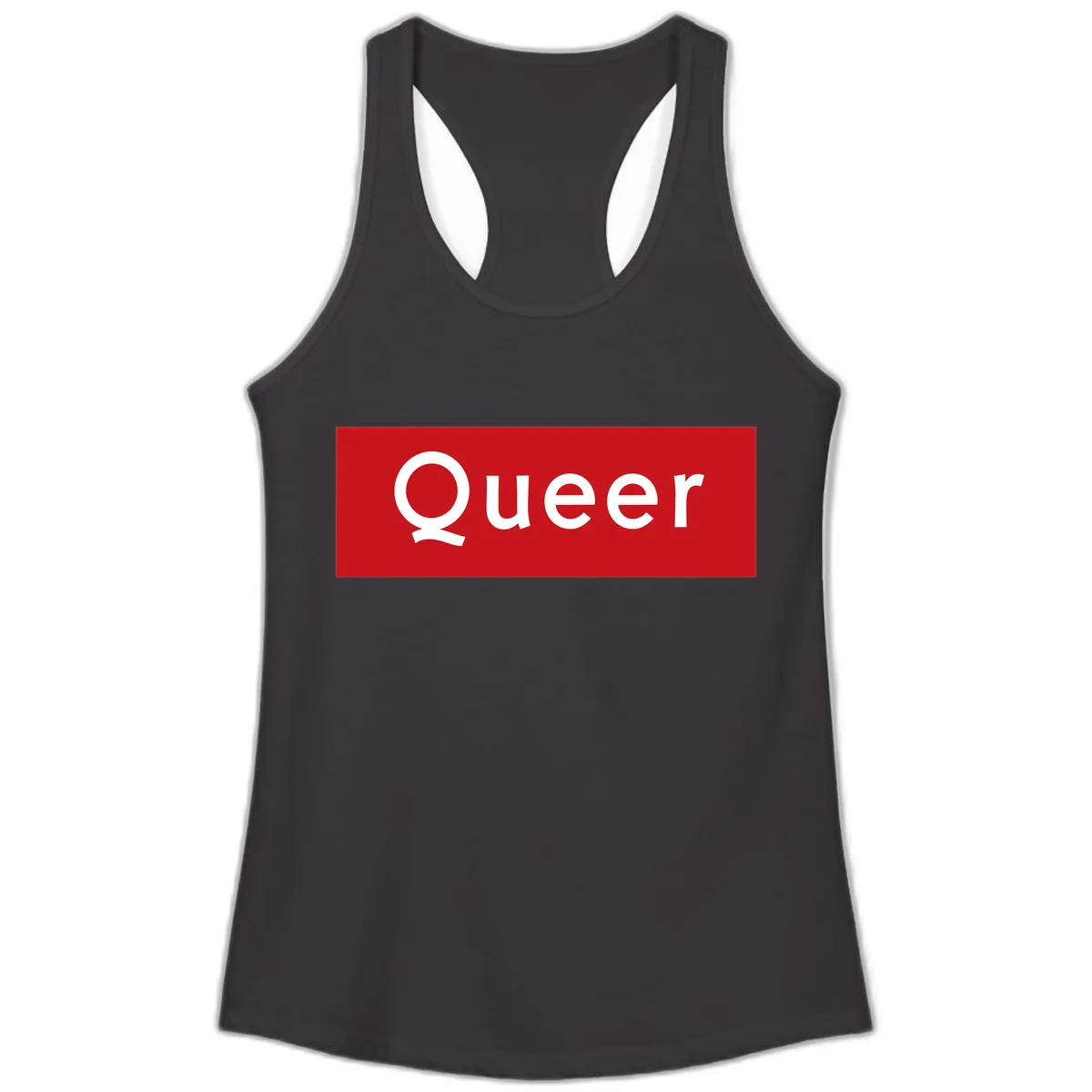 Queer Pride Statement Ladies Tank in Black