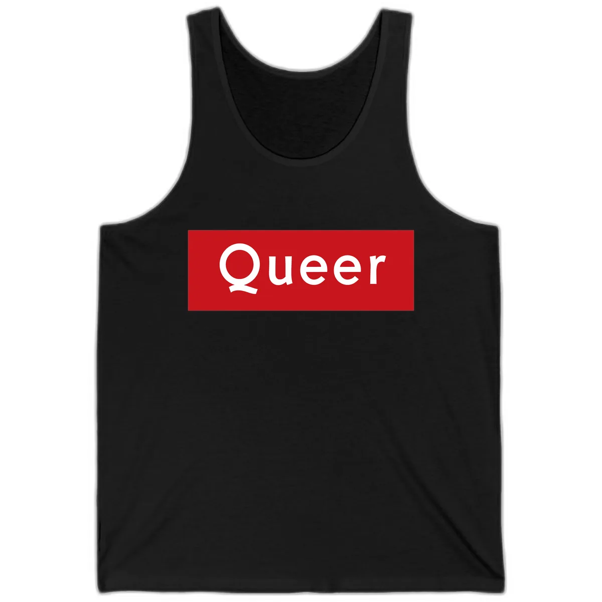 Queer Pride Statement Tank in Black