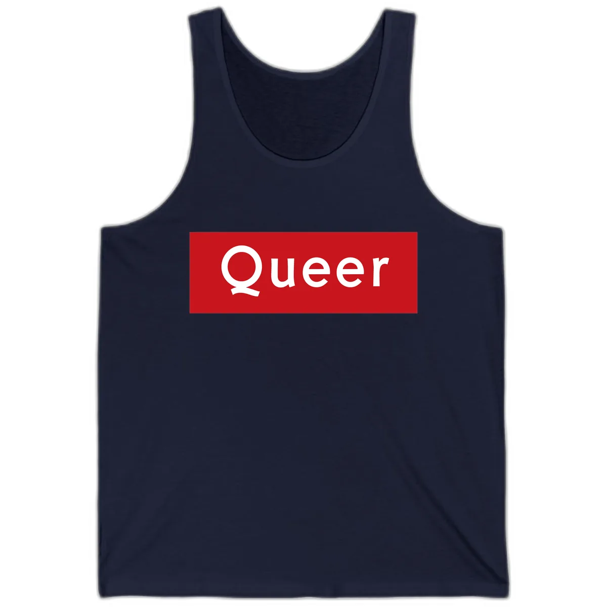 Queer Pride Statement Tank in Navy