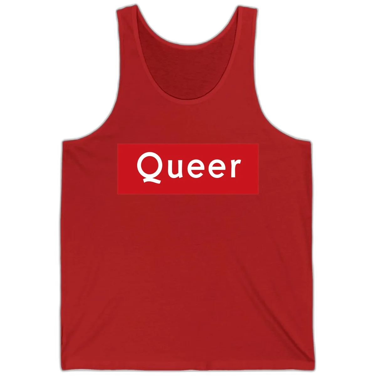 Queer Pride Statement Tank in Red