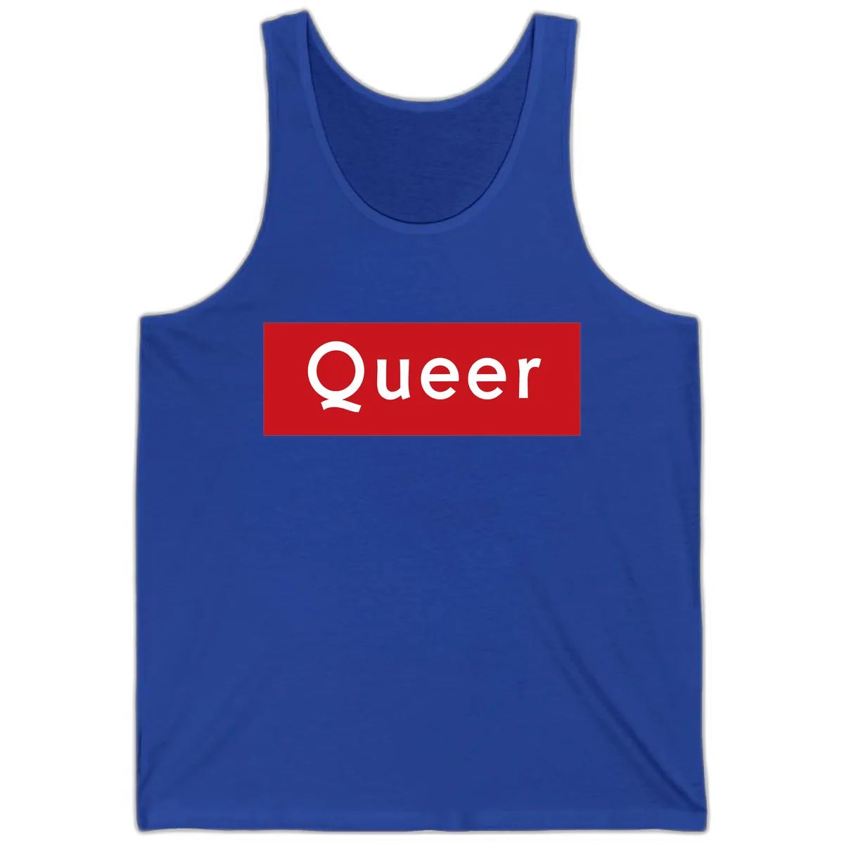 Queer Pride Statement Tank in True Royal