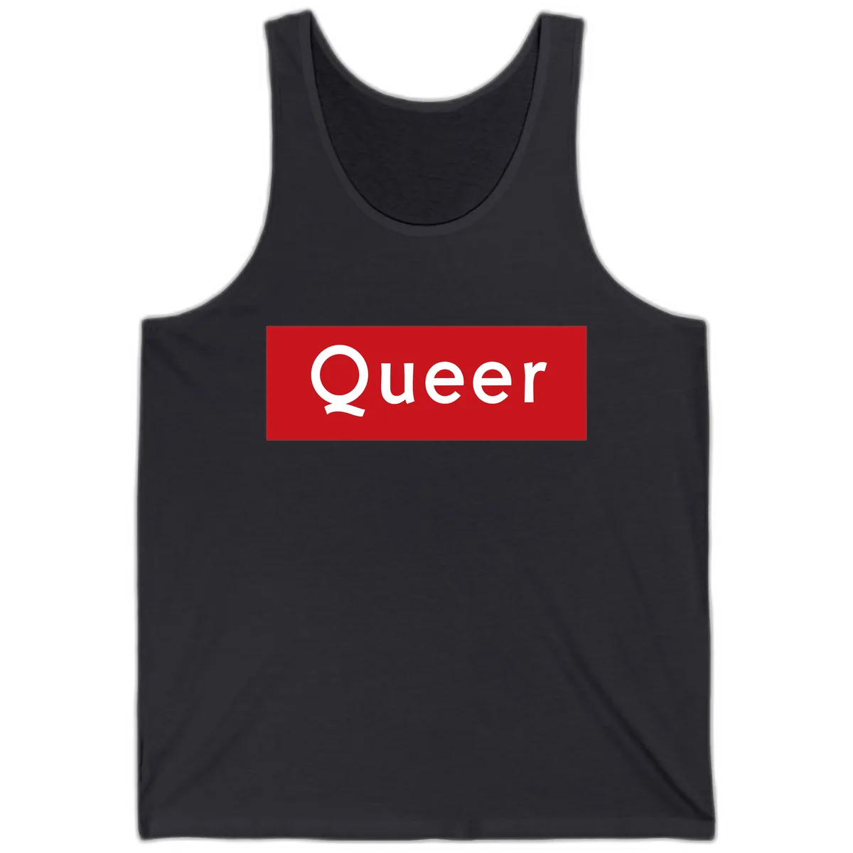 Queer Pride Statement Tank in Dark Grey