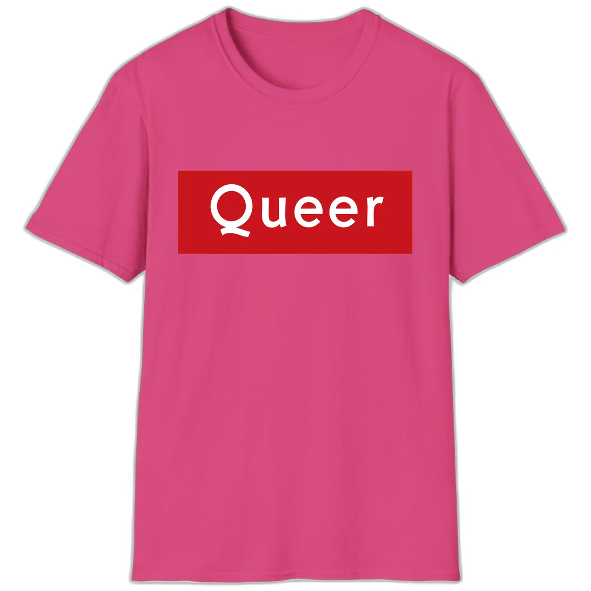 Queer Pride Statement T-Shirt in Heliconia
