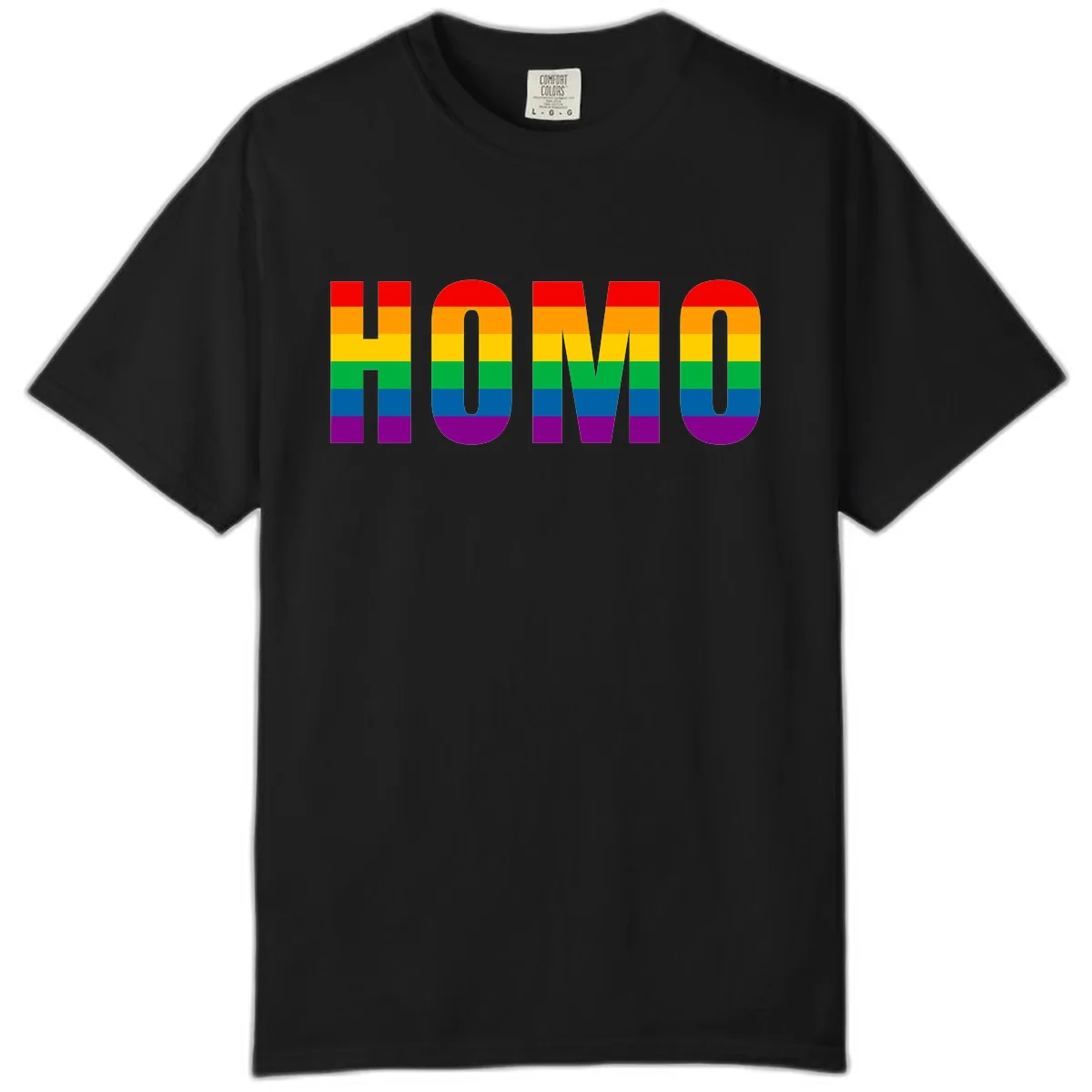 Rainbow Pride Numbers Design Comfort Color in Black