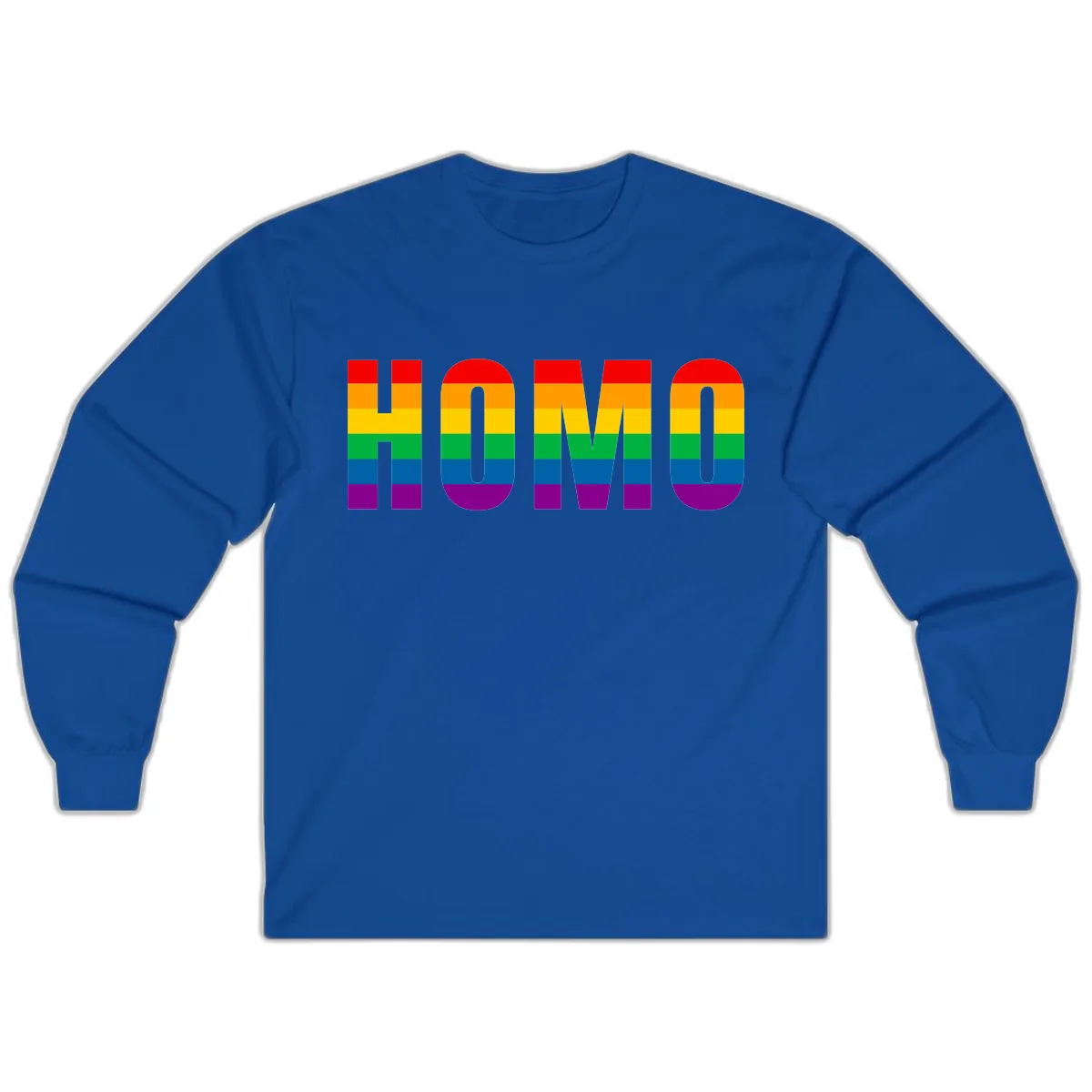 Rainbow Pride Numbers Design Long Sleeve in Royal