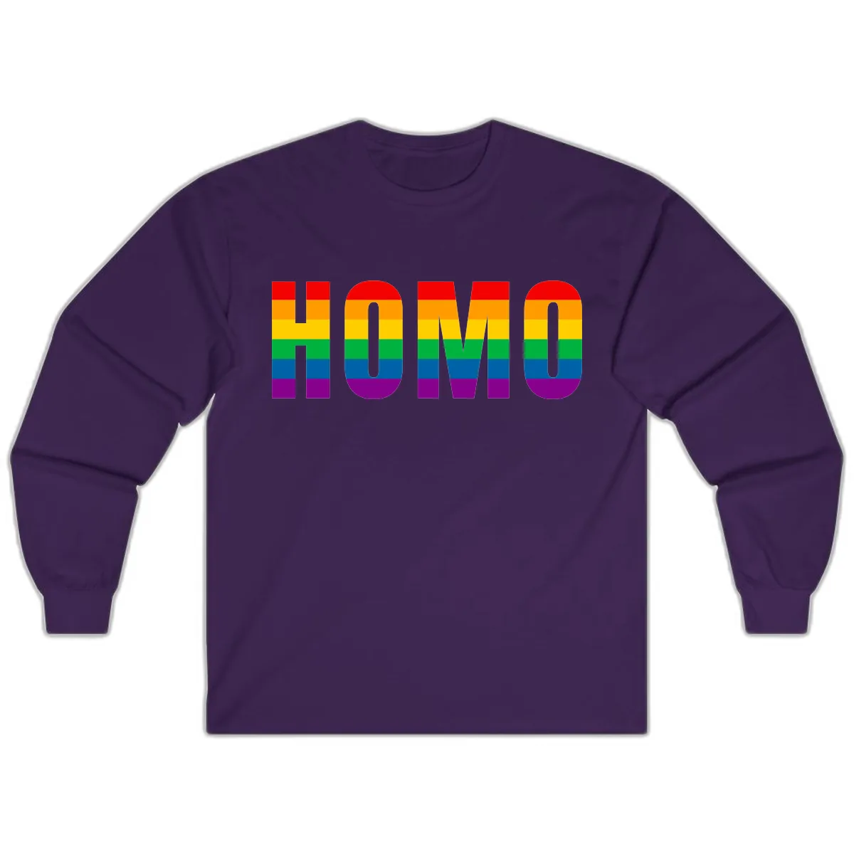 Rainbow Pride Numbers Design Long Sleeve in Purple